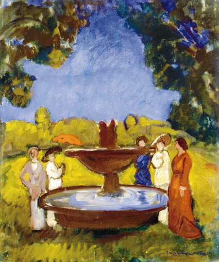 Company at the Fountain by Bela Ivanyi-Grunwald