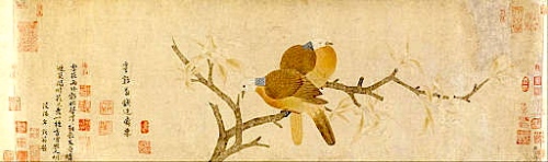 Doves and Pear Blossoms  after the Rain by Qian Xuan, 13th Century